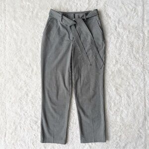Joie Woman Black Gingham High Rise Tie Front Pants US6 Classic Preppy Academia